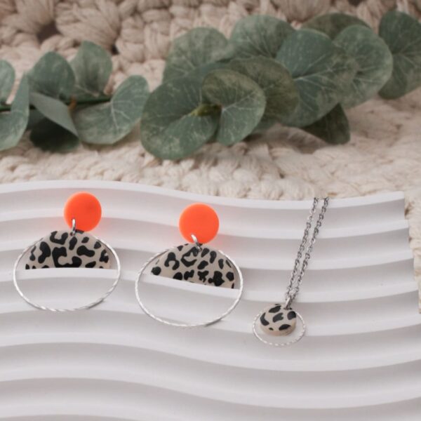 Ohrringe LEO NEON beige-schwarz – Bild 4
