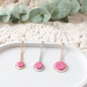 Halskette pinke Blumen