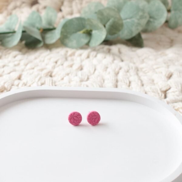 Ohrstecker Pinke Blumen – Bild 4