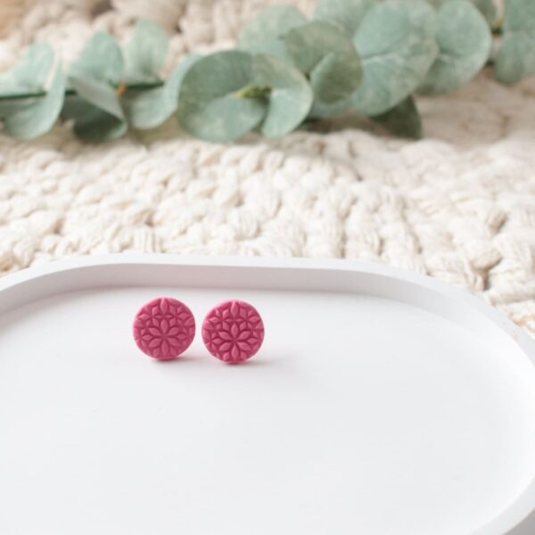 Ohrstecker Pinke Blumen – Bild 2