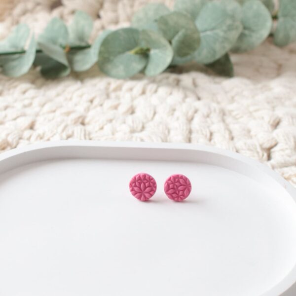 Ohrstecker Pinke Blumen – Bild 3