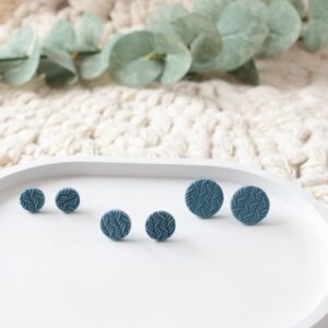 Ohrstecker blaues Zopfmuster