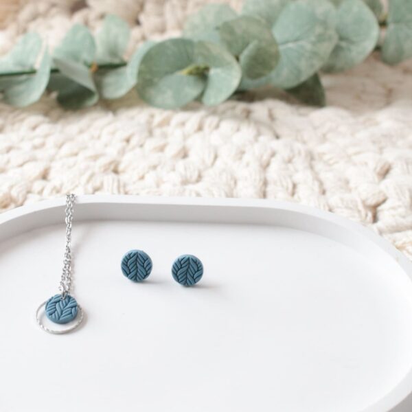 Halskette blaues Zopfmuster – Bild 4