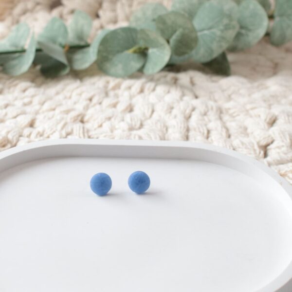 Ohrstecker und Kette in Achatblau – Bild 2