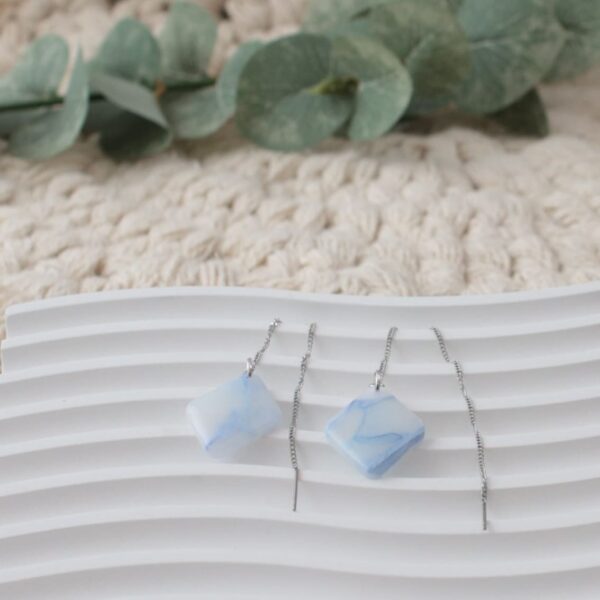 Ohrringe Raute in Pastell-Blau – Bild 2