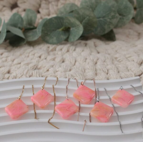 Ohrringe Raute in Pastell-pink – Bild 2