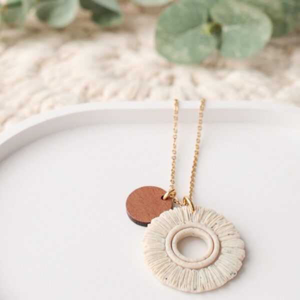 Beige Makramee-Ohrringe – Bild 3