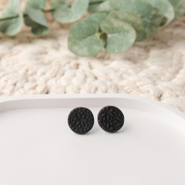Ohrstecker schwarze Bumen – Bild 2