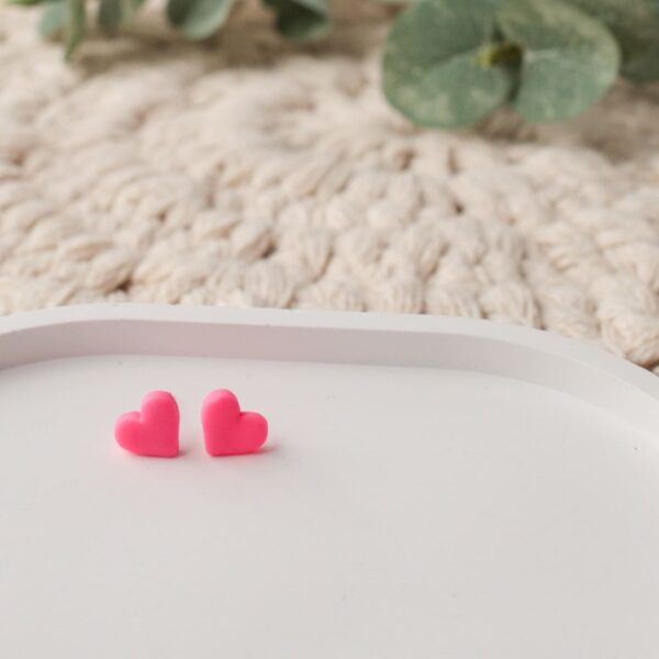 Ohrstecker und Kette in NEON-Pink – Bild 5