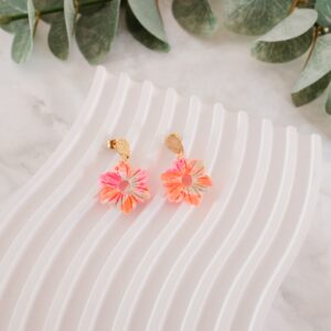 Blumen Ohrringe in Neon-Farben