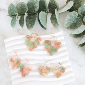 Ohrringe Boho grün-rosa