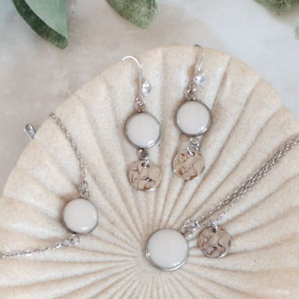 Schmuckset Braut in Perlmutt-Optik – Bild 13
