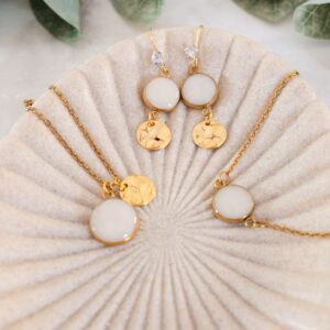 Schmuckset Braut in Perlmutt-Optik