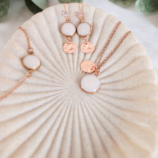 Schmuckset Braut in Perlmutt-Optik – Bild 6