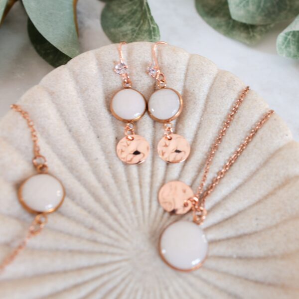 Schmuckset Braut in Perlmutt-Optik – Bild 5