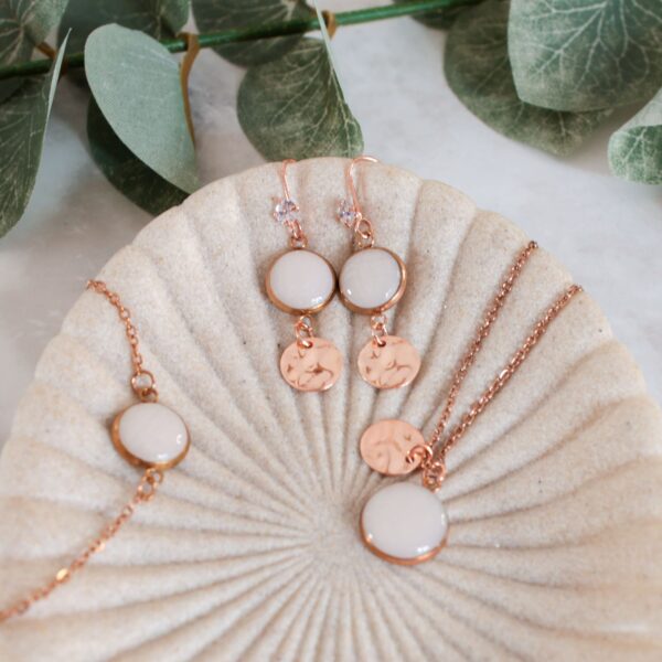 Schmuckset Braut in Perlmutt-Optik – Bild 4