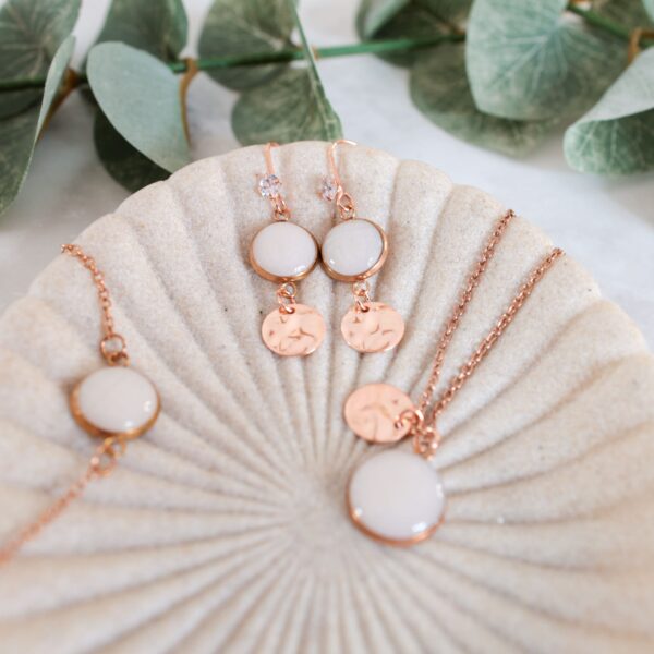 Schmuckset Braut in Perlmutt-Optik – Bild 2