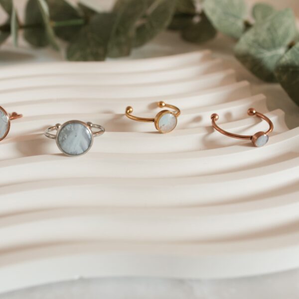 Ringe hellblau marmoriert – Bild 8
