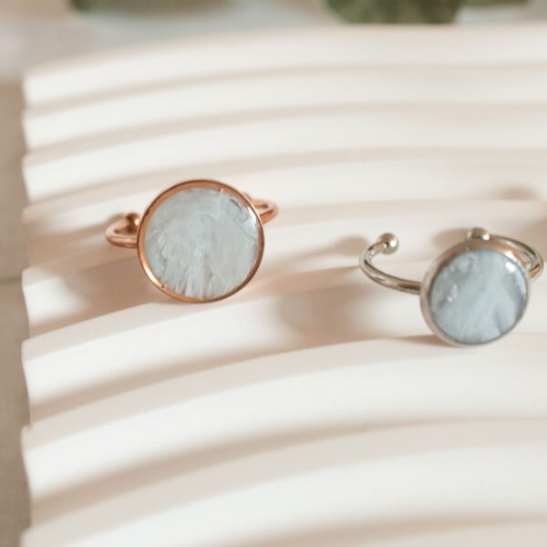 Ringe hellblau marmoriert – Bild 7