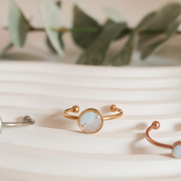 Ringe hellblau marmoriert – Bild 5