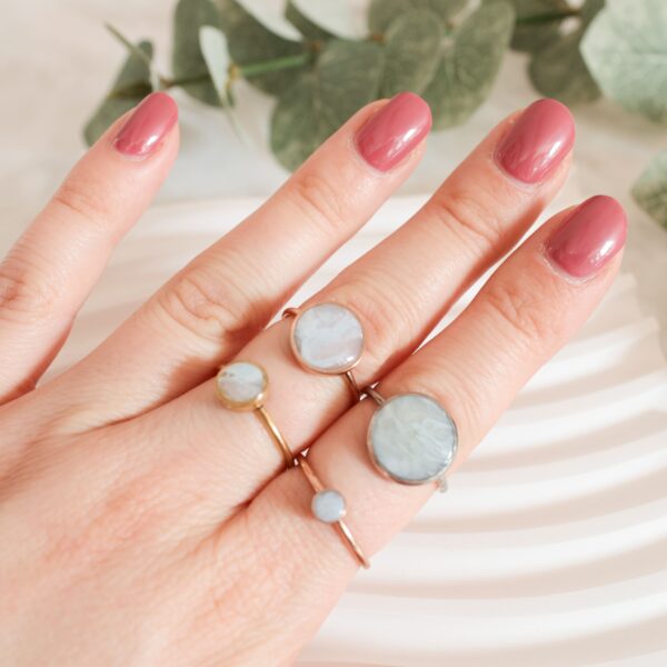 Ringe hellblau marmoriert – Bild 2