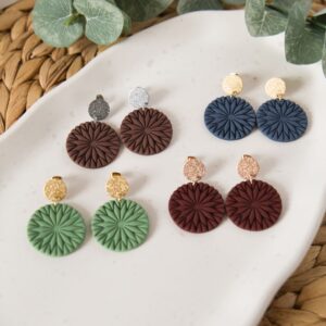 Herbstblume Ohrringe Rund