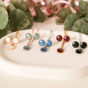 Schimmer-Kollektion Runde Ohrstecker und Halskette