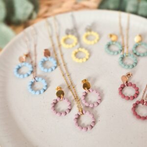 Bubble-Ringe Ohrringe und Halskette