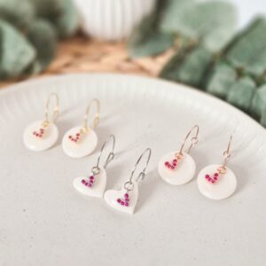 Creolen mit pinken Glitzer Herzen