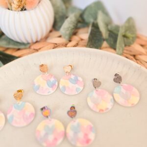 Ohrringe mit Herz-Print