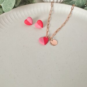 Schmuckset rot-pinke Herzen