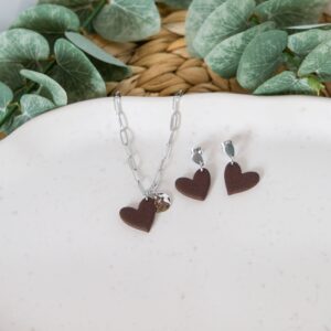 Schmuckset braune Herzen